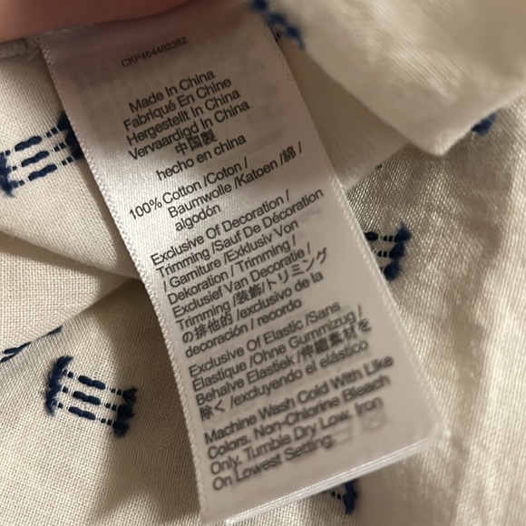 EUC Madewell Embroidered Yoke Top in clip dot Blouse V-Neck Size Large - Picture 10 of 12